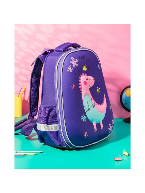 Ранец  3D Dino princess, 2 отд., эргоном. спинка