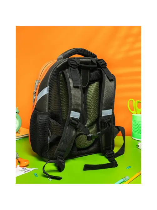 Ранец Комус Класс Basic Дино Комикс зеленый, 2 отд, эргоном спинка