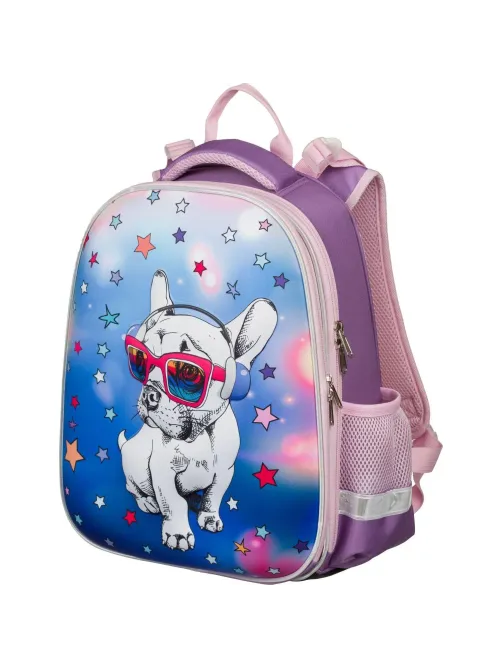 Ранец 3D pug dog, 2 отд., эргоном. Спинка
