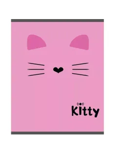 Тетрадь общая А5 48л №1School Kitty роз,клет,скреп, ВД-лак 4шт/уп(1819933)