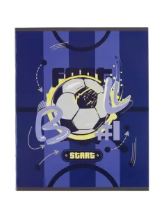 Тетрадь общая А5 48л №1School Football син,клет,скреп, ВД 4шт/уп(1819903)