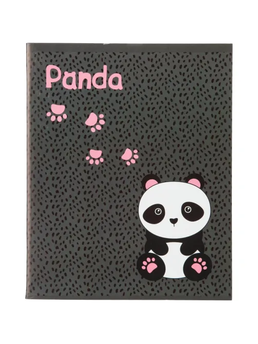 Тетрадь общая А5 96л Panda,клет,скреп., ВД-лак