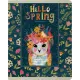 Тетрадь общая А5 ,48л, клетка,скрепка, HELLO SPRING, 5 шт в уп,7-48-448/5