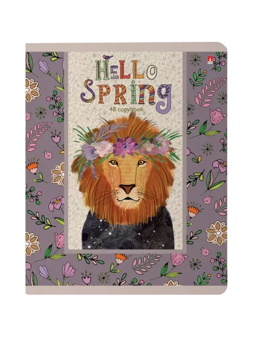Тетрадь общая А5 ,48л, клетка,скрепка, HELLO SPRING, 5 шт в уп,7-48-448/5