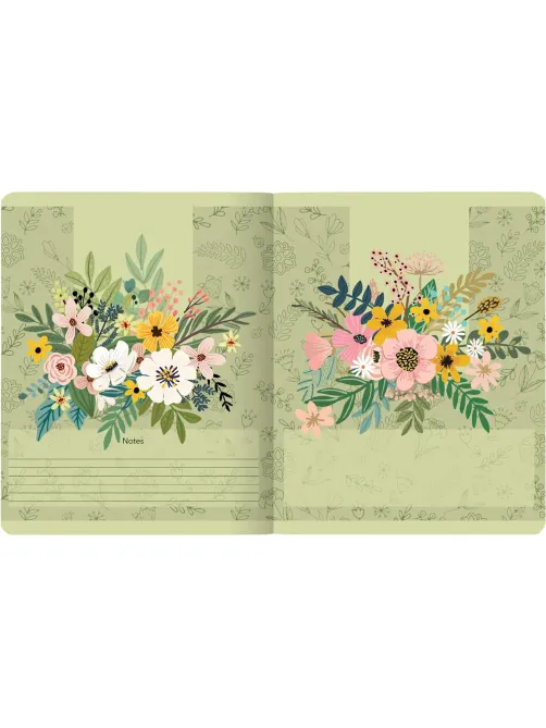 Тетрадь общая А5 ,48л, клетка,скрепка, HELLO SPRING, 5 шт в уп,7-48-448/5
