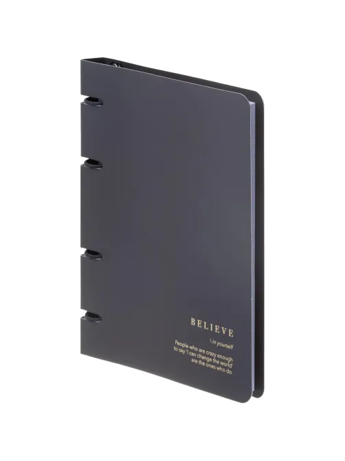 Тетрадь общая, BS, А5, 120л., клетка, кольца, Believe, черный N4761