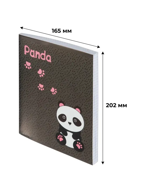Тетрадь общая А5 96л Panda,клет,скреп., ВД-лак