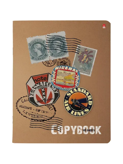 Тетрадь общая А5 ,48л, клетка,скрепка, МАРКИ МИРА, 5 шт в уп,7-48-619/5