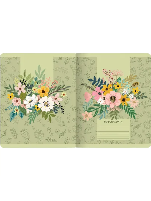 Тетрадь общая А5 ,48л, клетка,скрепка, HELLO SPRING, 5 шт в уп,7-48-448/5