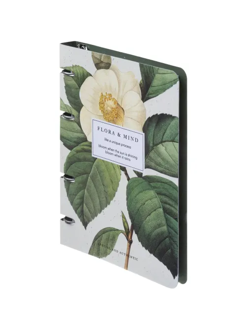 Тетрадь общая, BS, А5, 120л., клетка, кольца, Flora, камелия N4758