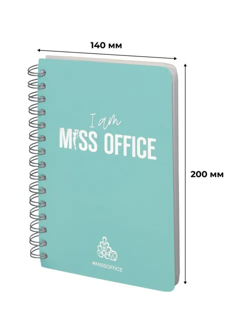Тетрадь общая А5 Attache Miss Office 128л клетка гребень голубой с серебром