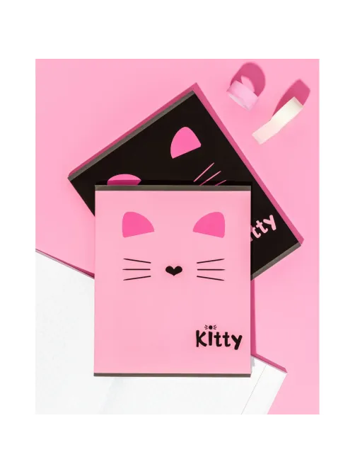 Тетрадь общая А5 48л Kitty роз,клет,скреп, ВД-лак