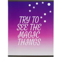 Тетрадь общая А5 48л Magic stars фиол.,клет,скреп, ВД-лак
