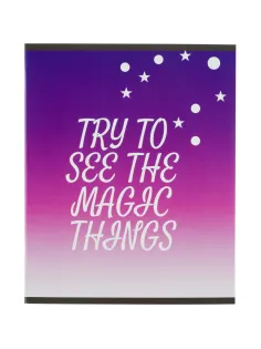 Тетрадь общая А5 48л Magic stars фиол.,клет,скреп, ВД-лак