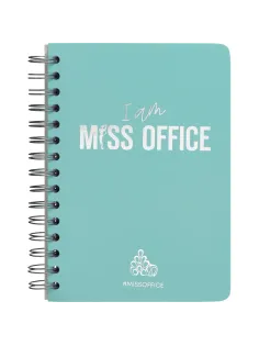 Тетрадь общая А5 Attache Miss Office 128л клетка гребень голубой с серебром
