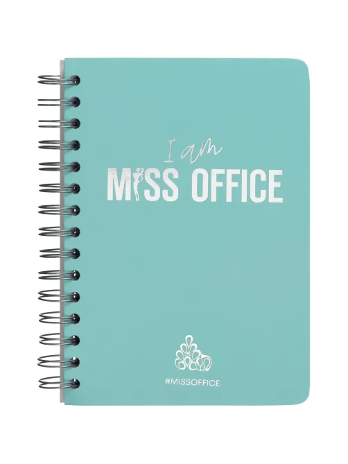 Тетрадь общая А5 Attache Miss Office 128л клетка гребень голубой с серебром