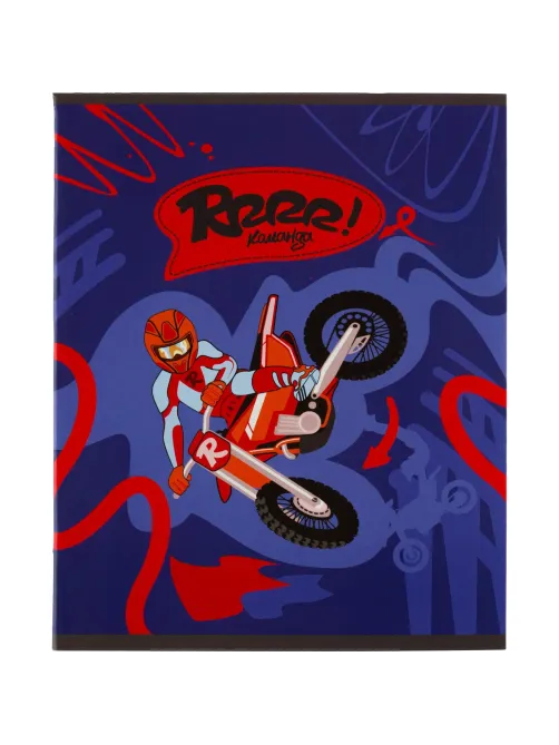 Тетрадь общая Moto freestyle, голубой, А5, 48л, клетка, скрепка