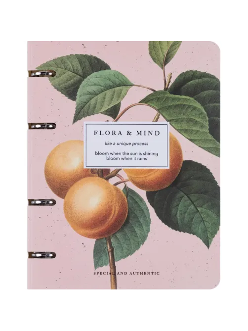 Тетрадь общая, BS, А5, 120л., клетка, кольца, Flora, персики N4236