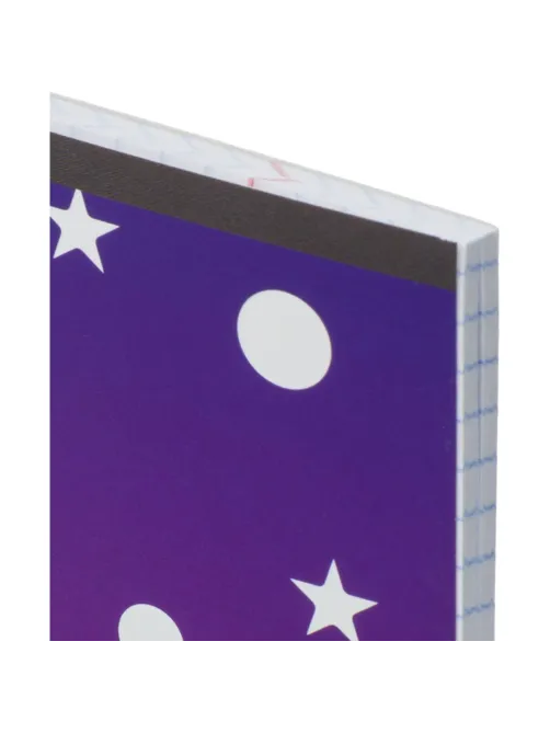 Тетрадь общая А5 48л Magic stars фиол.,клет,скреп, ВД-лак