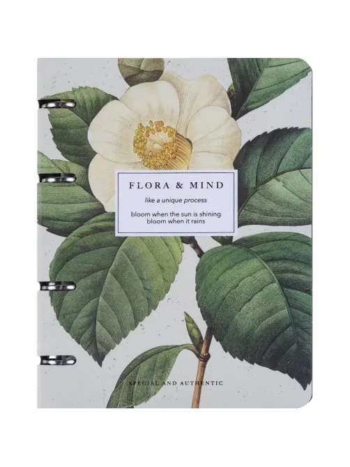 Тетрадь общая, BS, А5, 120л., клетка, кольца, Flora, камелия N4758