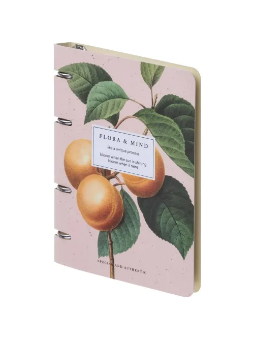 Тетрадь общая, BS, А5, 120л., клетка, кольца, Flora, персики N4236