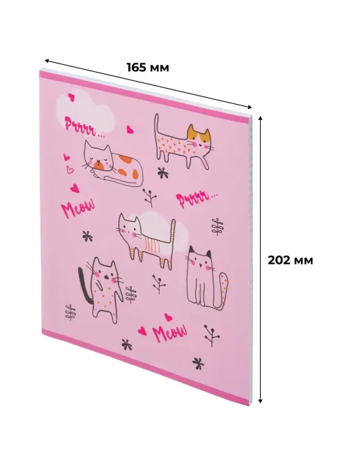 Тетрадь общая А5 48л №1School Friendly cats,клет,скреп, ВД-лак