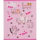 Тетрадь общая А5 48л №1School Friendly cats,клет,скреп, ВД-лак