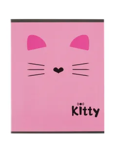 Тетрадь общая А5 48л Kitty роз,клет,скреп, ВД-лак