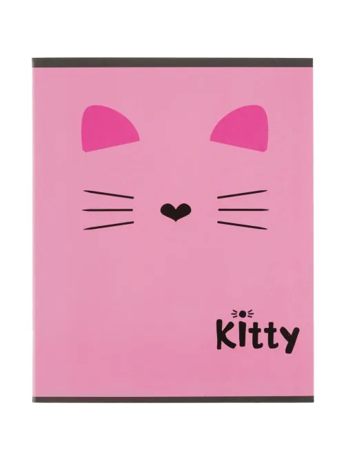Тетрадь общая А5 48л Kitty роз,клет,скреп, ВД-лак