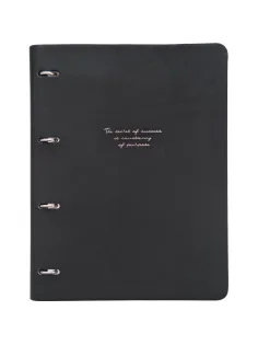 Тетрадь со сменным блоком А4,120л,Infolio Study,Quote,иск.кож,черный,N3823