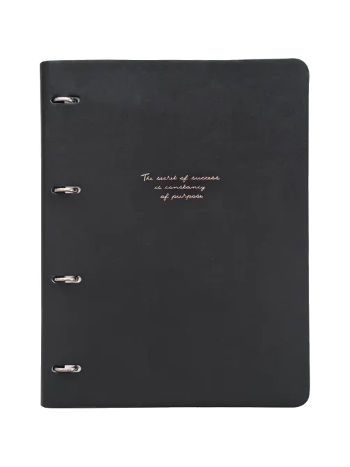 Тетрадь со сменным блоком А4,120л,Infolio Study,Quote,иск.кож,черный,N3823