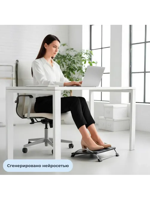 Подставка для ног Комус Мебель F6032,(11974080) 43,5x10,5x33,пласт.,чер