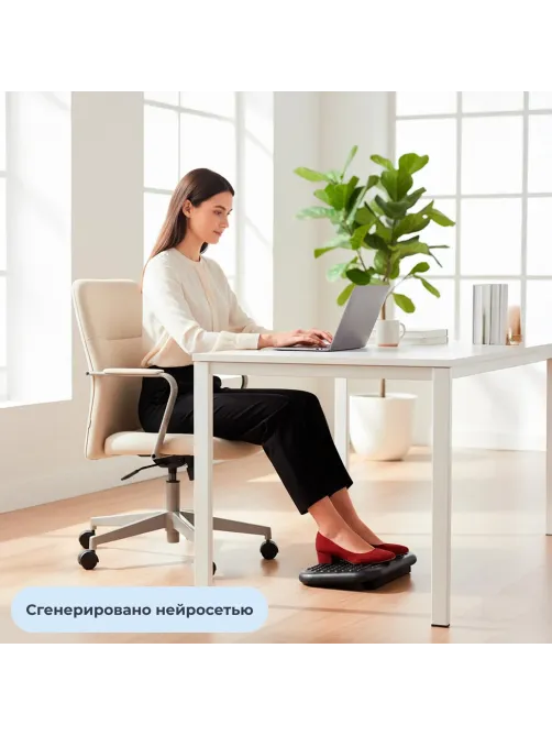 Подставка для ног Комус Мебель F6018,(11974080) 44x8,5x33,пласт.,чер