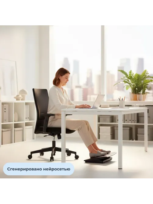 Подставка для ног Комус Мебель F7012,(11974080) 46,5x9x35,пласт.,чер