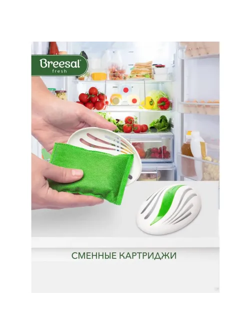 Дезодоратор Поглотитель запаха Breesal для холодильника 80г основнойблок