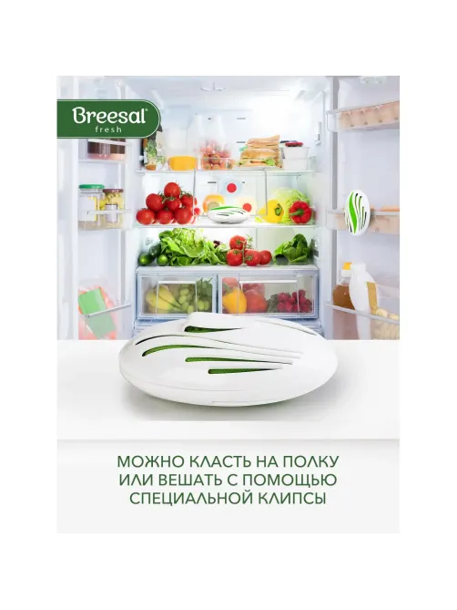 Дезодоратор Поглотитель запаха Breesal для холодильника 80г сменный блок