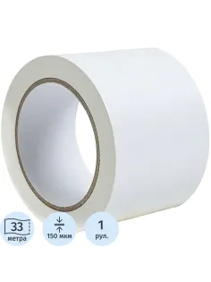 Лента для разметки Vell 100ммx33м, белая, 0,15 мм, ПВХ (301593)
