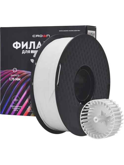 Пластик филамент Crown Micro CM-FILABS019W ABS 1.75 1кг белый