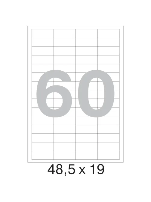 Этикетки самоклеящиеся 48,5х19 мм/60 шт. на листе А4 (100л