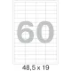 Этикетки самоклеящиеся 48,5х19 мм/60 шт. на листе А4 (100л
