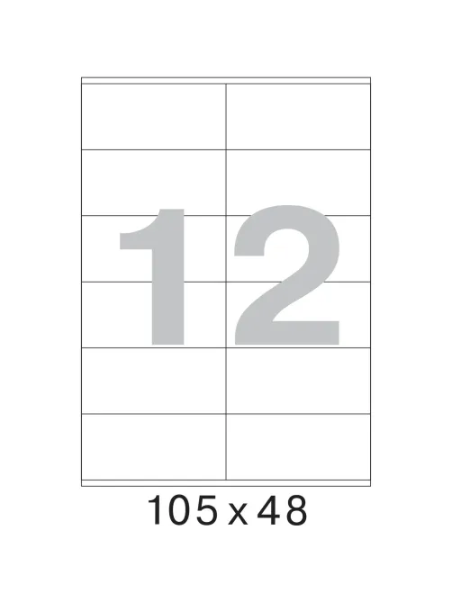 Этикетки самоклеящиеся 105х48 мм/12 шт. на листе А4 (25л.)