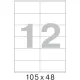 Этикетки самоклеящиеся 105х48 мм/12 шт. на листе А4 (25л.)