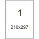 Этикетки самоклеящиеся 210х297мм,70г белая (100 лис/уп.)