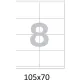 Этикетки самоклеящиеся  105х70мм/8 шт. на листе А4  100листов