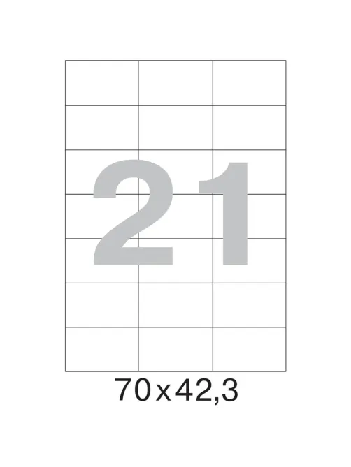 Этикетки самоклеящиеся Premium 70х42,3мм 21шт/л А4 (100л/уп)