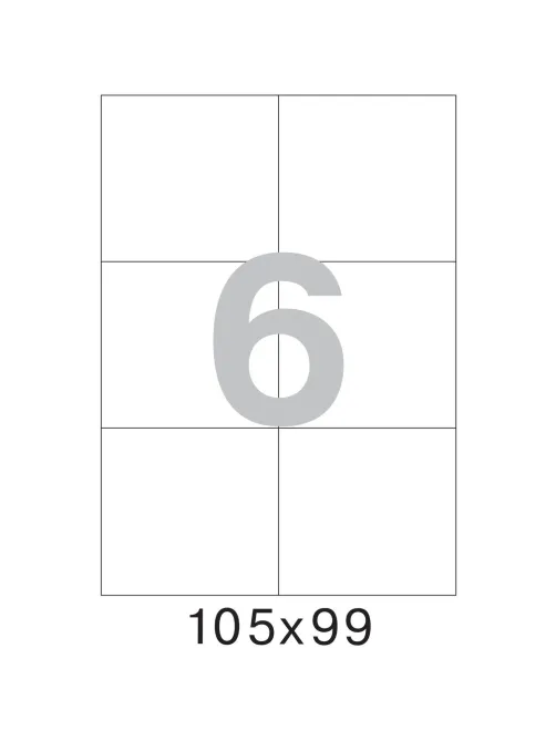 Этикетки самоклеящиеся 105х99 мм/6 шт.на лис. А4 (100 лист