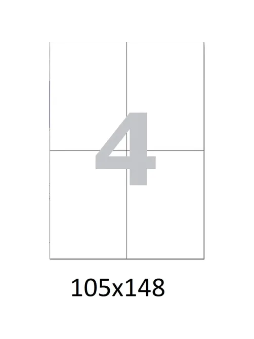 Этикетки самоклеящиеся 105х148 мм./4 шт. на лис.А4(100л./уп)