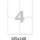 Этикетки самоклеящиеся 105х148 мм./4 шт. на лис.А4(100л./уп)