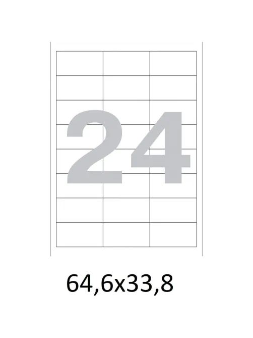 Этикетки самоклеящиеся  64,6х33,8 мм /24 шт. на листА4 (100л./уп)