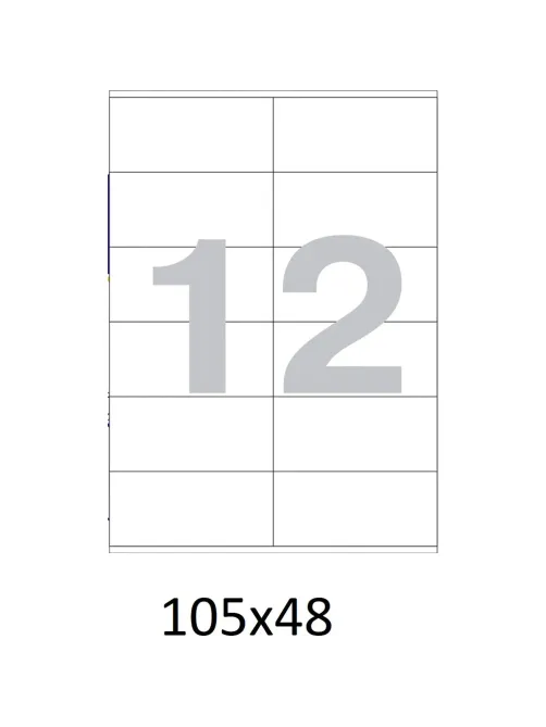 Этикетки самоклеящиеся  105х48 мм, 12   шт. на лист.А4 100л